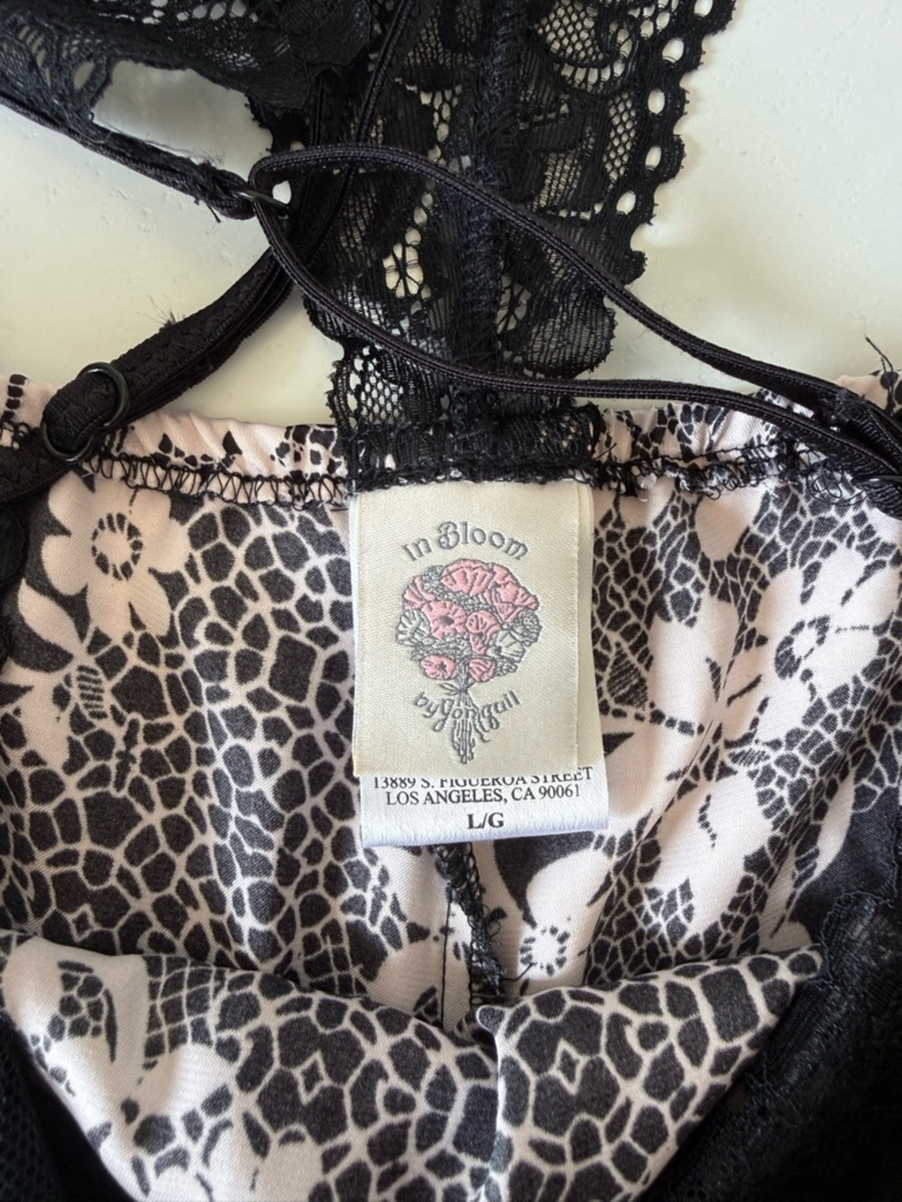 In Bloom by Jonquil Lace Floral Babydoll Chemise  Slip Coquette Girl size Large - Picture 2 of 9